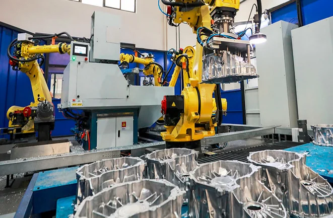 Robotic Casting & Trimming — Aluminum Die Casting factory tour, China Empire