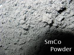 SmCo powder shown in the original polymer-bonded material reference