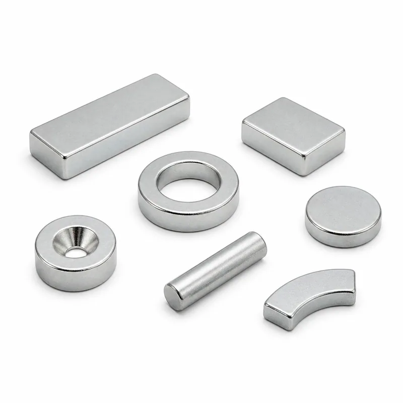 Zinc-coated NdFeB magnets in multiple shapes