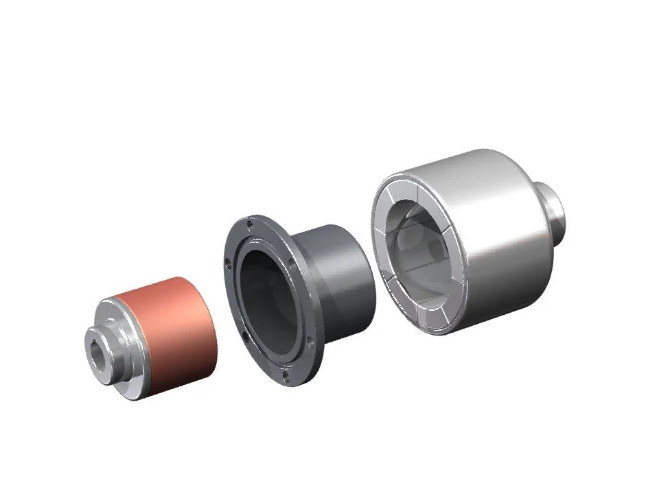 Exploded magnetic coupling elements