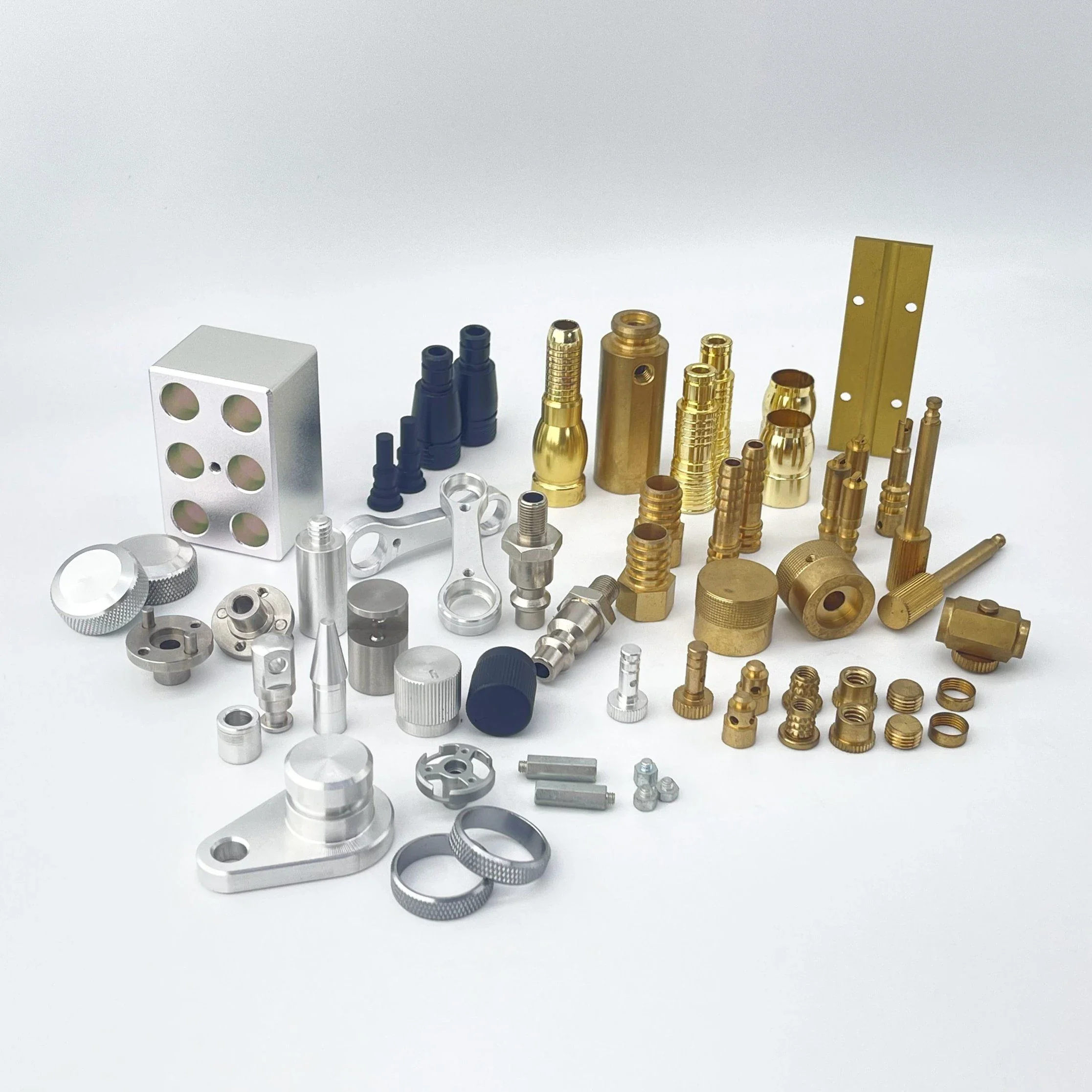Machined parts in different metal materials