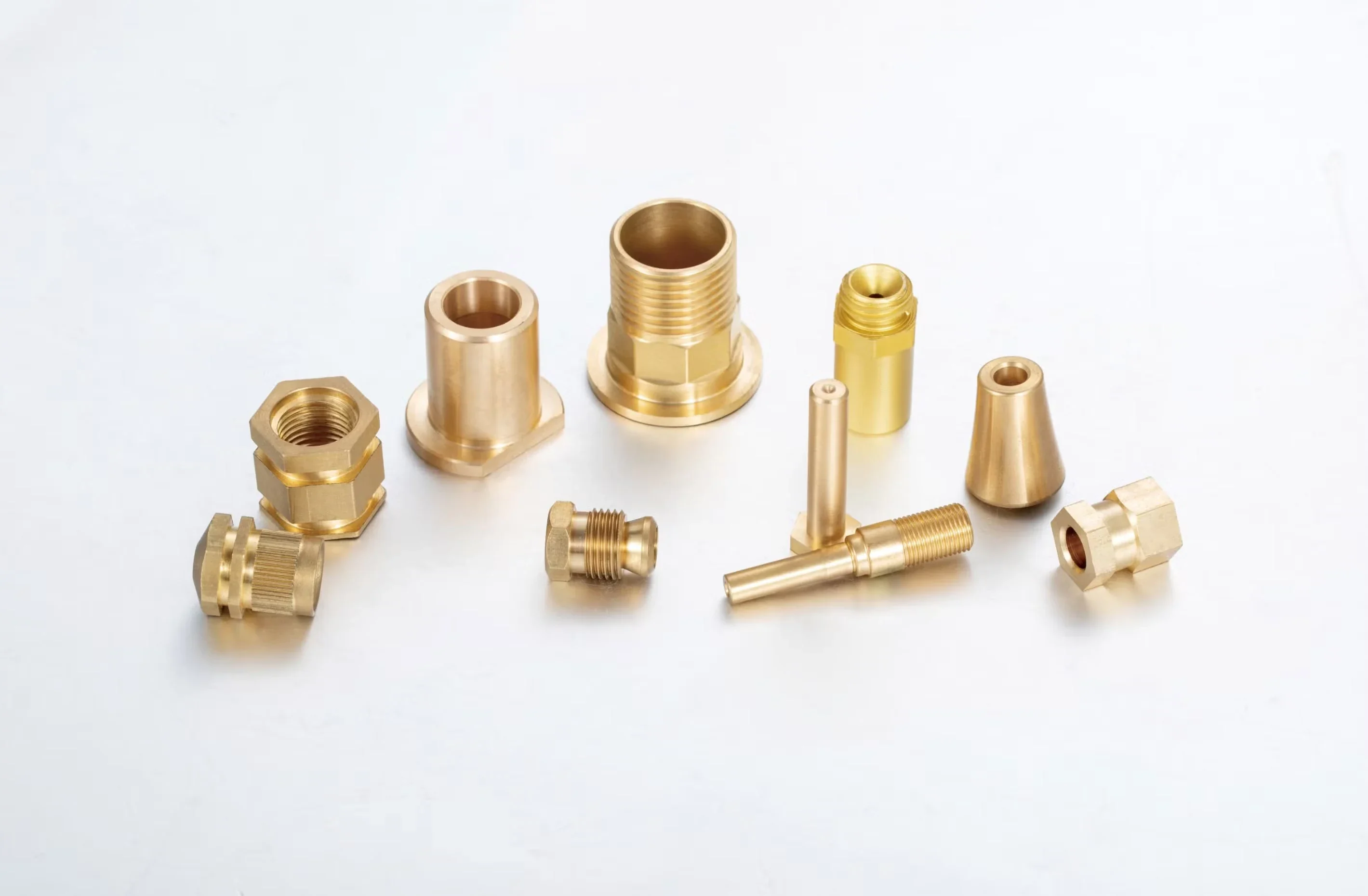 Turned brass threaded components