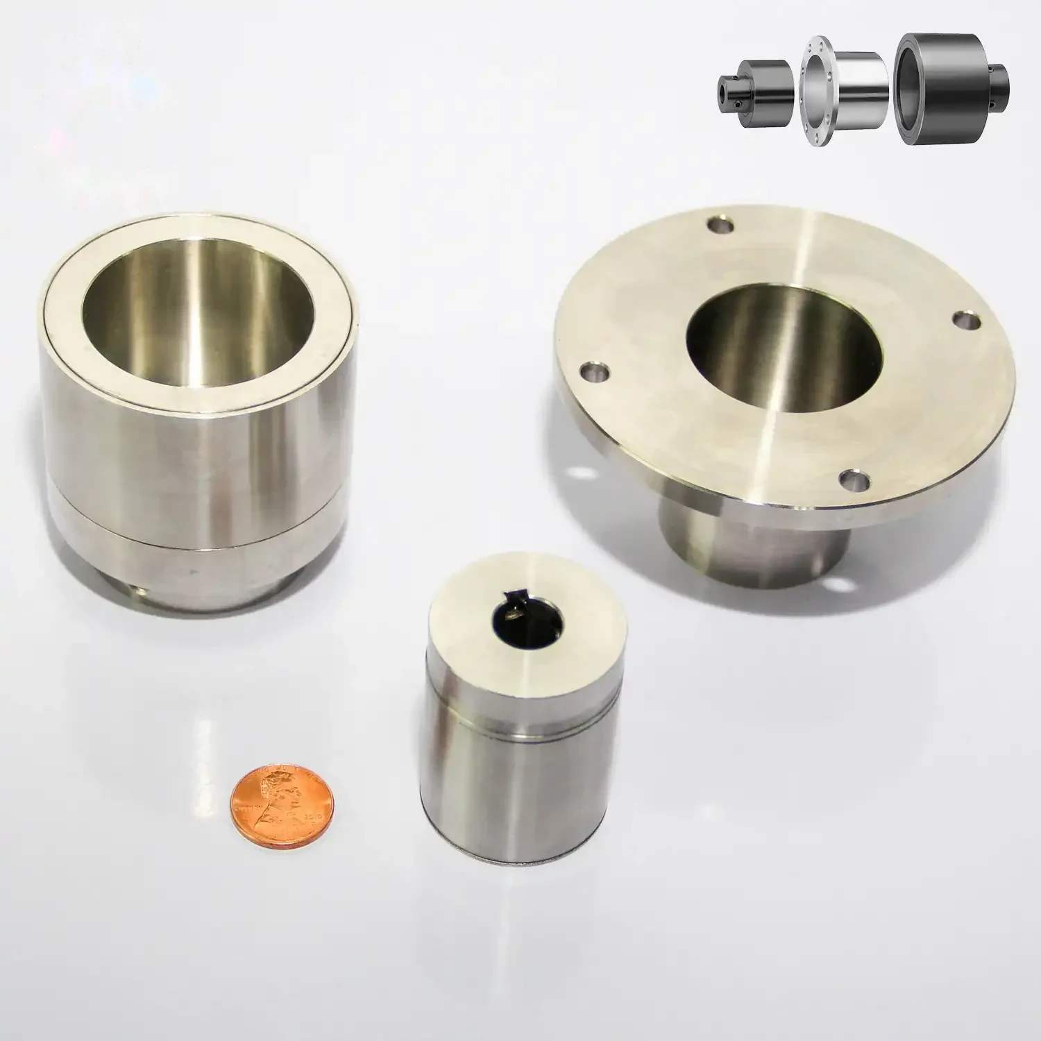 Hermetic stainless steel magnetic assembly