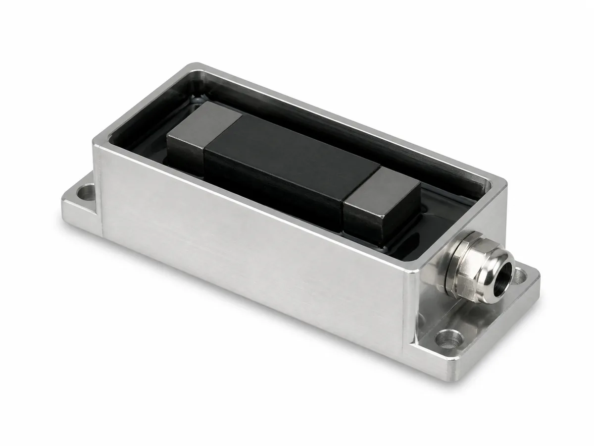 Potted aluminium housing magnetic assembly