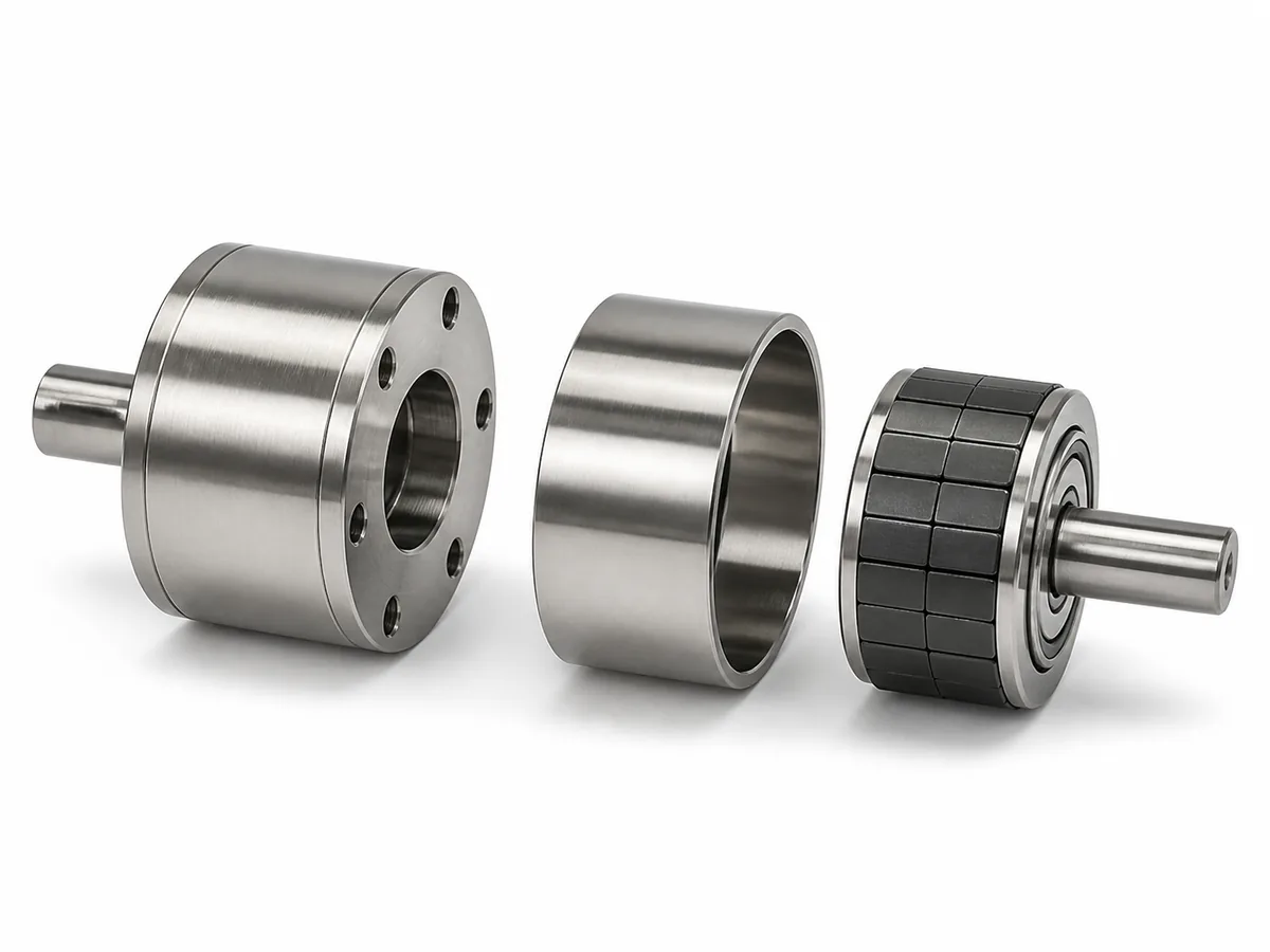 Three-part magnetic coupling assembly
