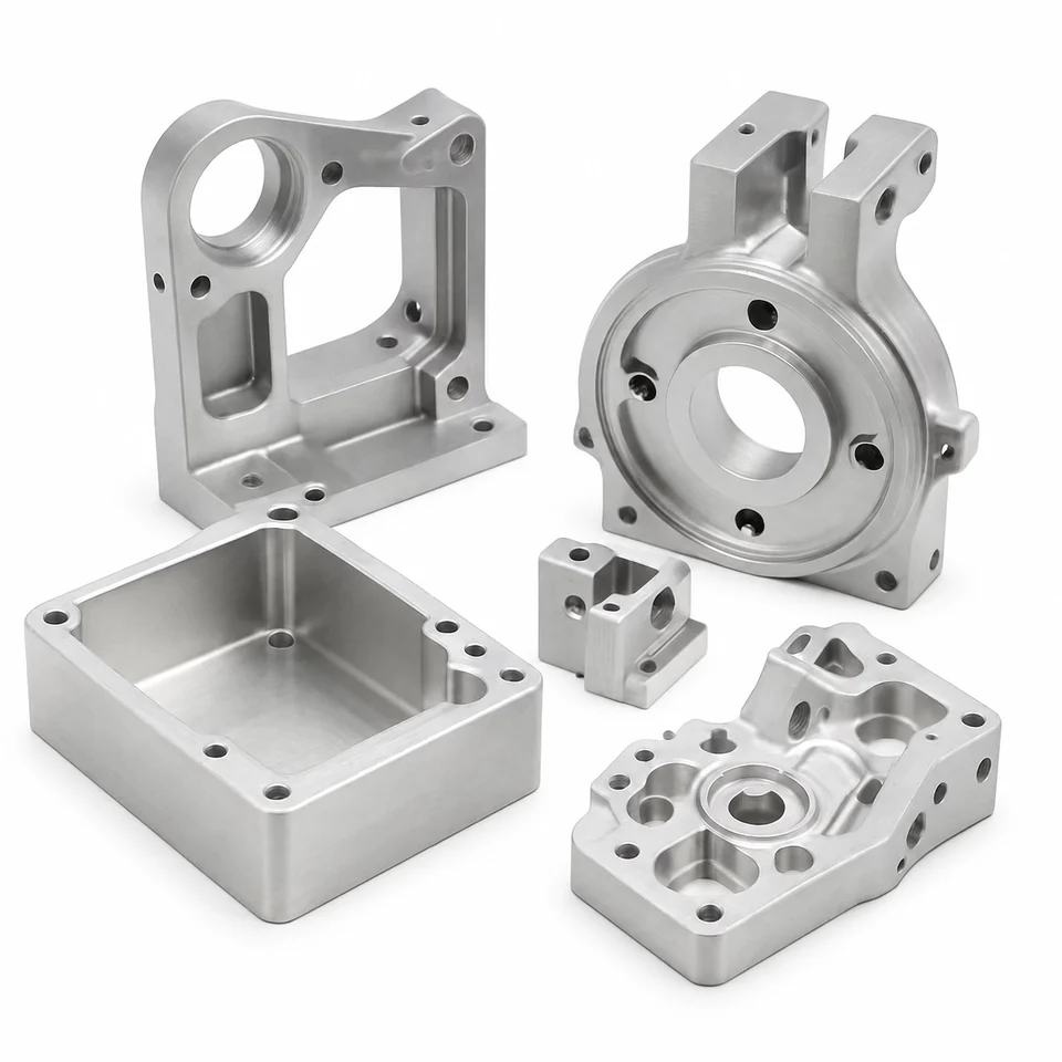 Machined brackets, flanges and pocketed housings