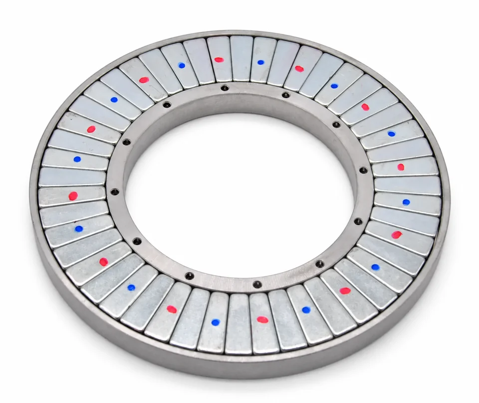 Circular Halbach array in steel housing