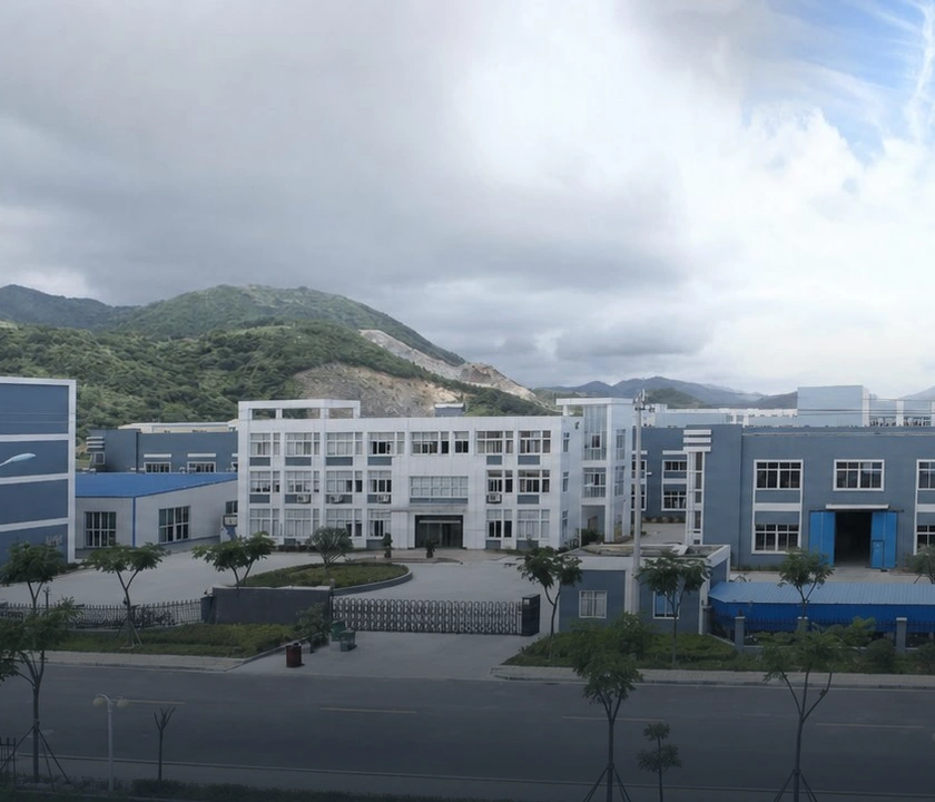 Manufacturing campus visual with overlaid message