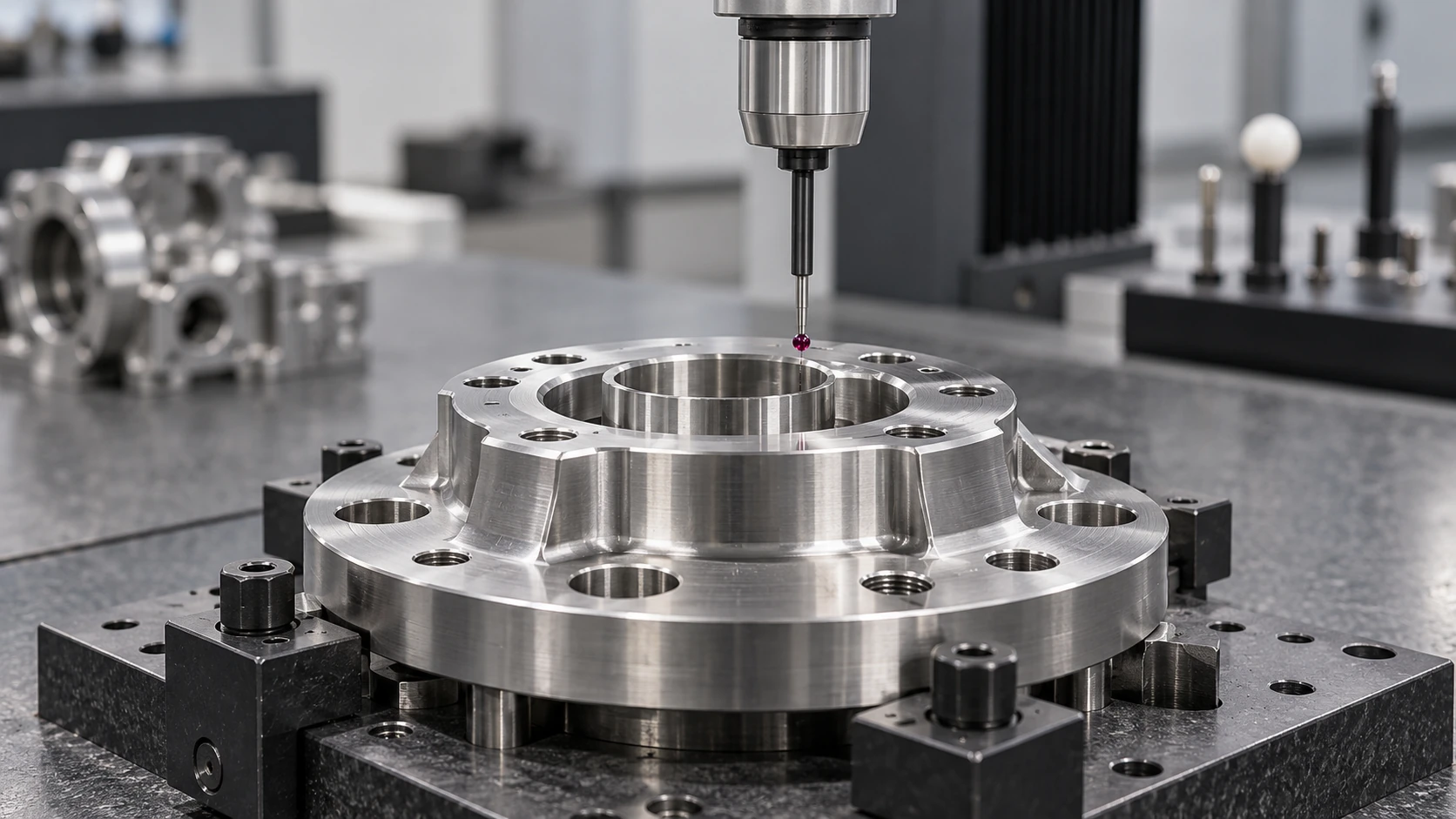 Coordinate measurement of a machined component