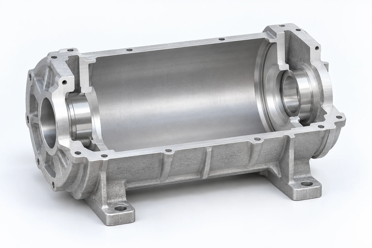 Bearing seats on a shared axis