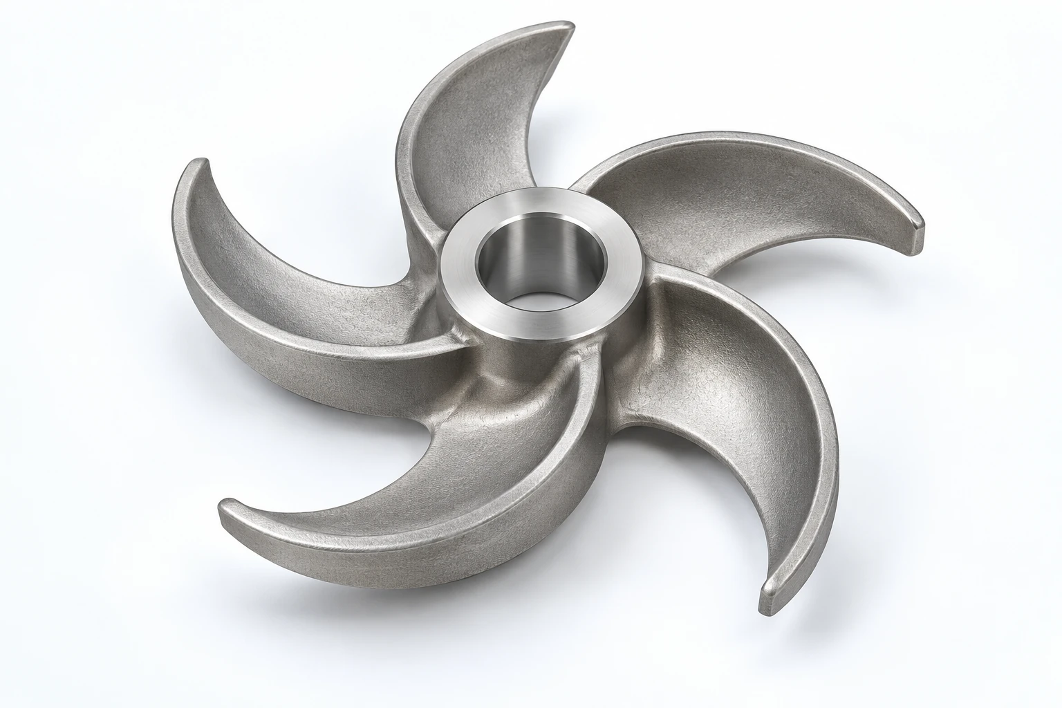 Impeller vane and machined hub detail