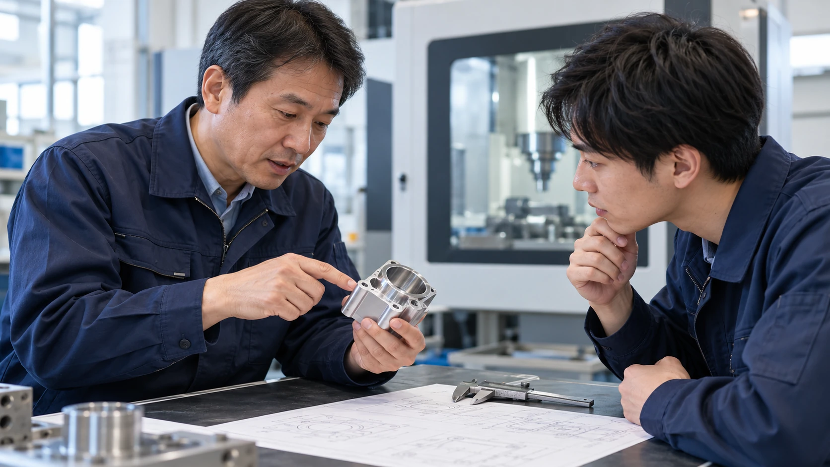 Component and drawing review at an engineering bench