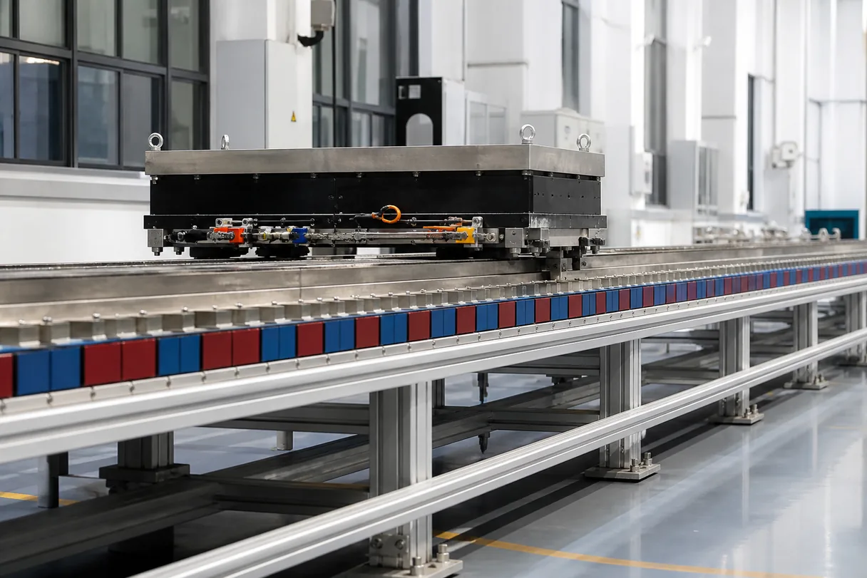 Linear magnetic array application in a precision motion system