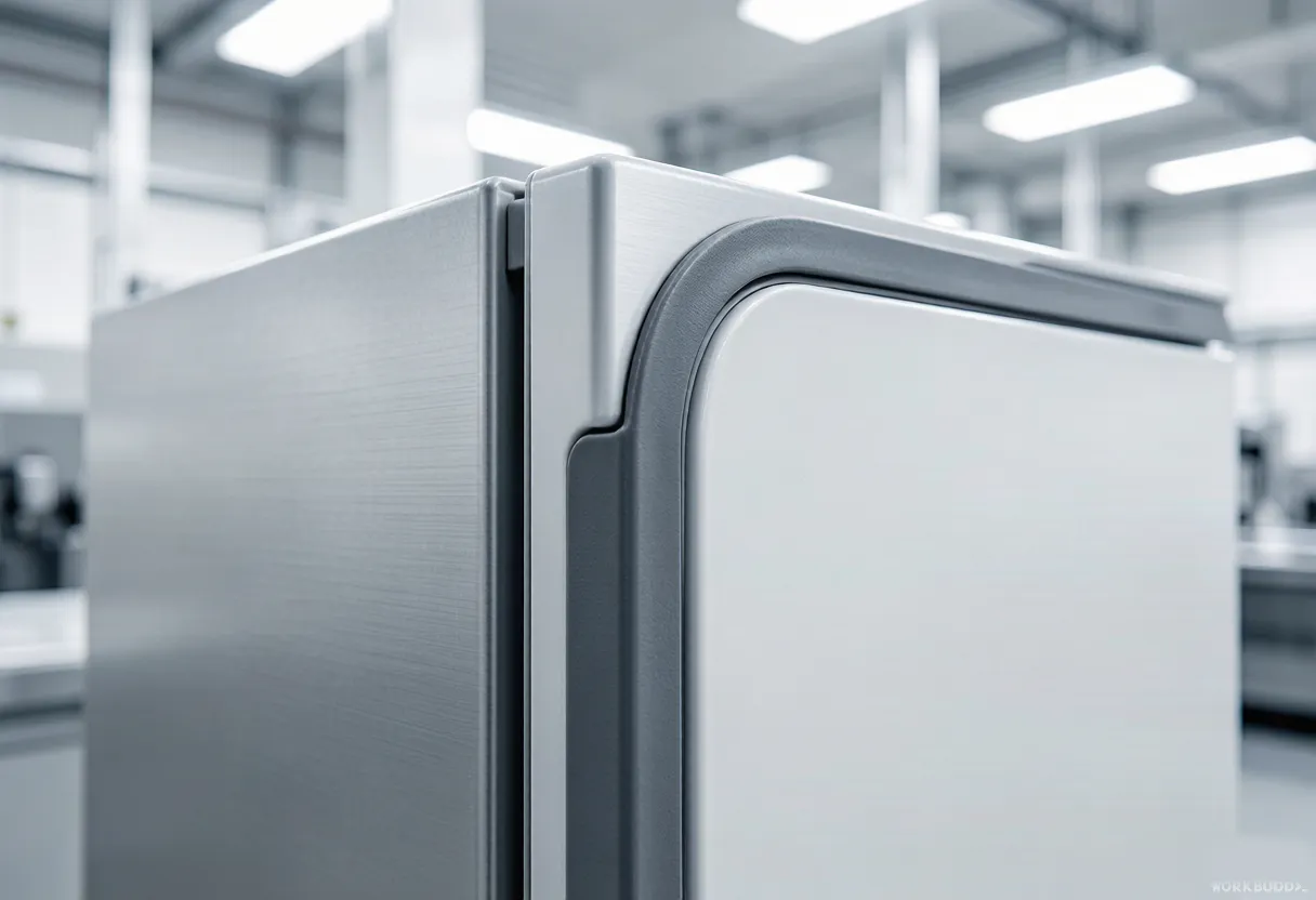Magnetic sealing strip around a refrigerator door