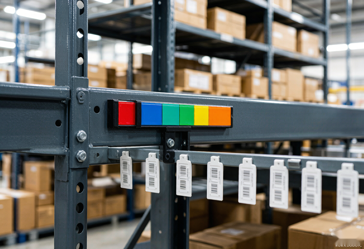 Magnetic warehouse shelf labels