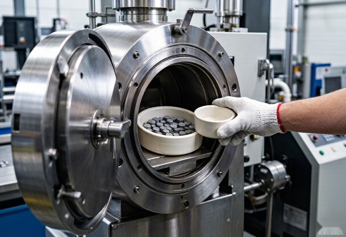 Vacuum sintering of SmCo magnet blanks