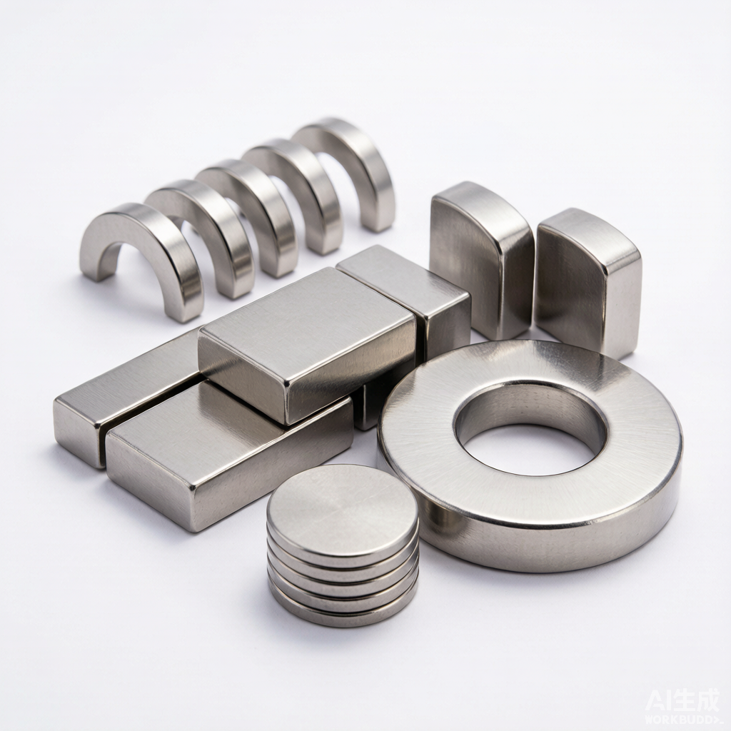 Sintered NdFeB magnets in block, ring, arc and disc shapes with Ni-Cu-Ni coating