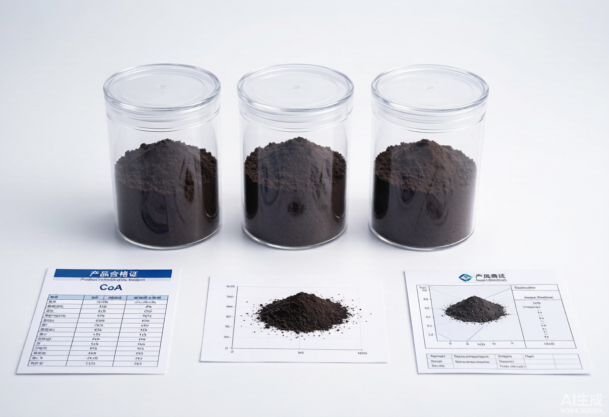 Ferrite magnetic powder in sealed jars with CoA documentation