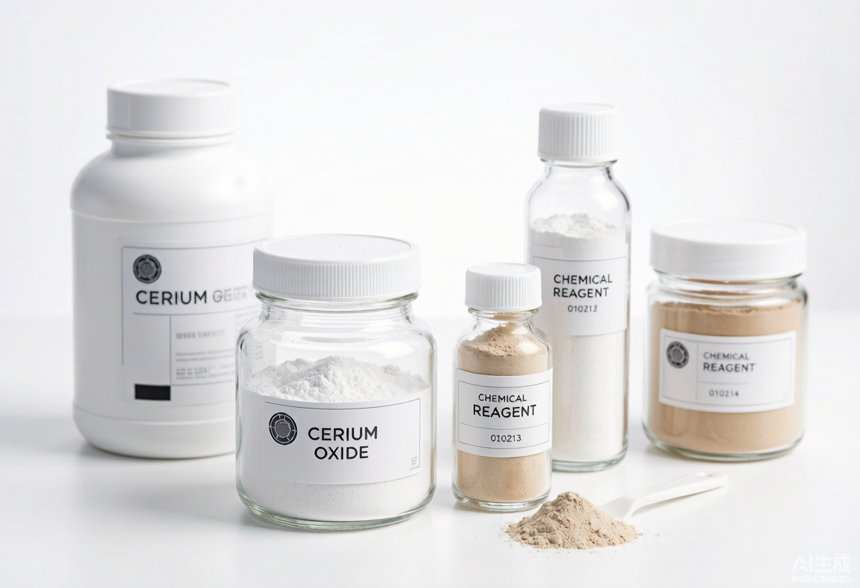 Specialty chemicals and reagent powders in laboratory glassware