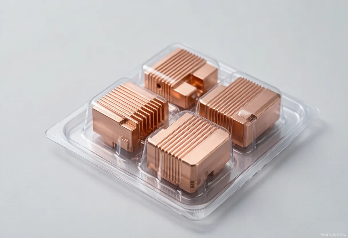 Separated metal components in protective packaging