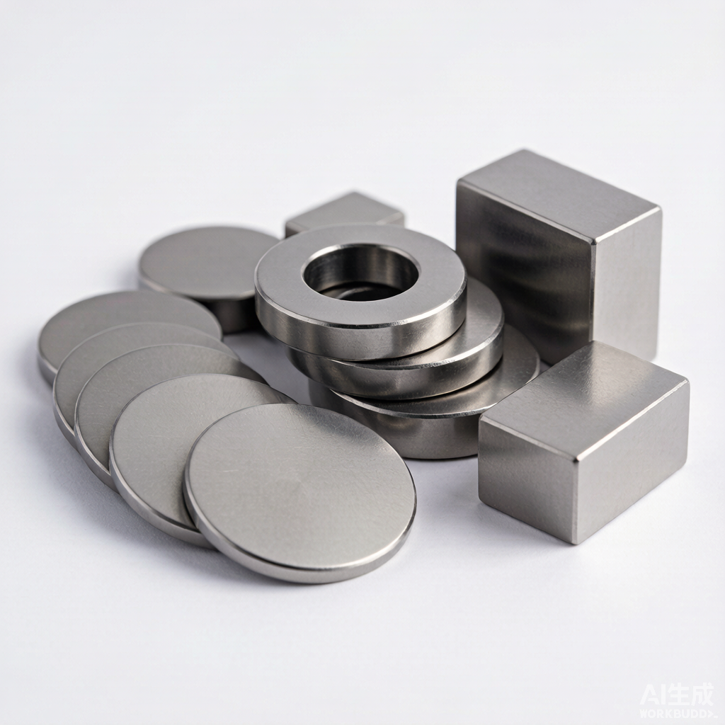 Polished samarium cobalt SmCo magnets in disc, ring and block shapes