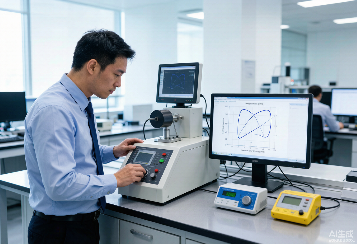 Magnetic property testing with B-H hysteresis tracer in our laboratory